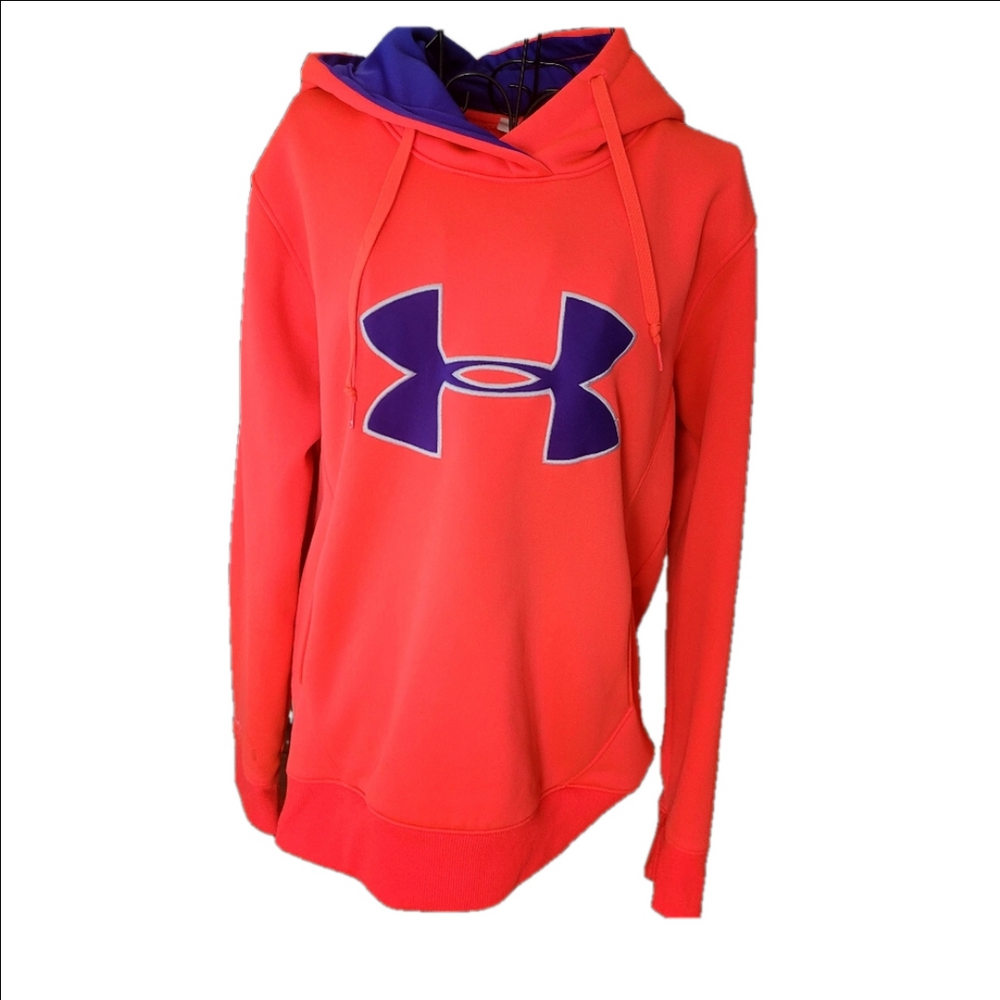 Under Armour Red Hoodie with Blue Emblem